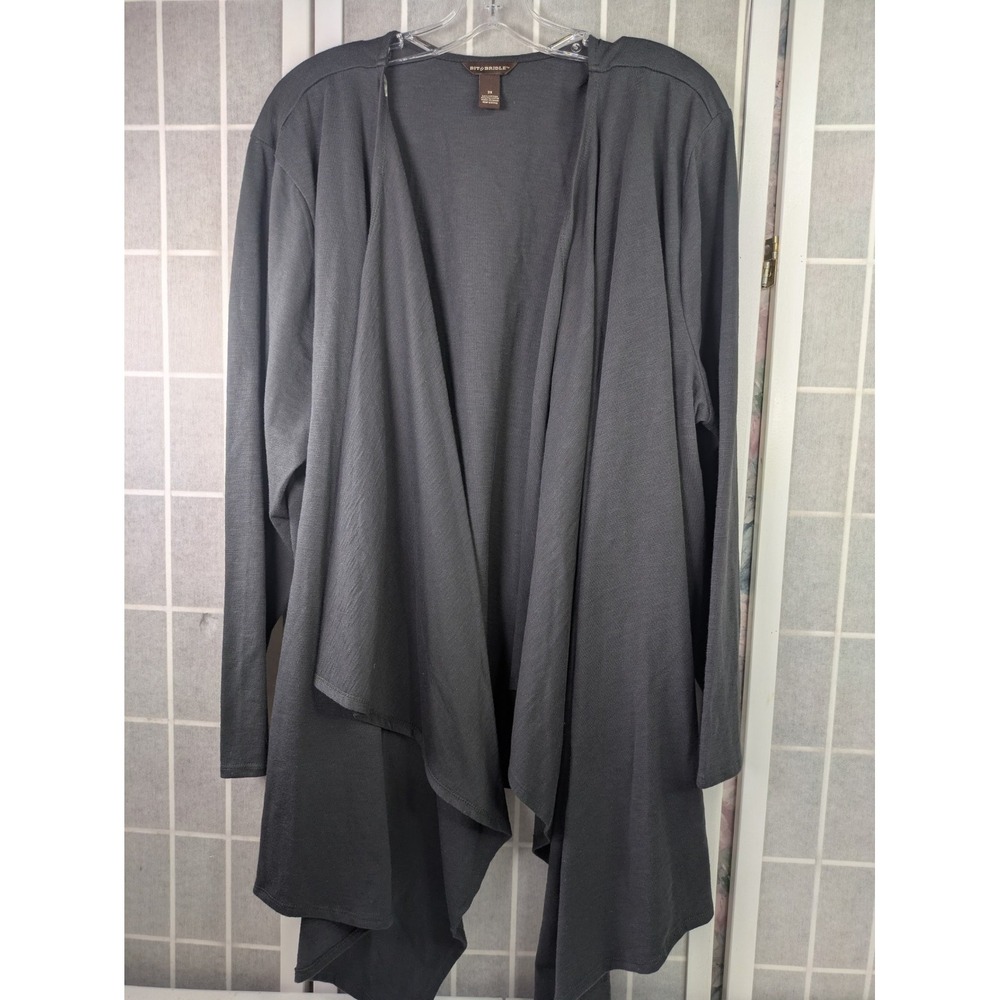 Bit & Bridle Women's Cardigan Excellent Condition 2XL Gray Open Front Stretch